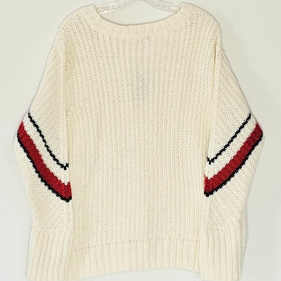 Tommy Hilfiger Wool Alpaca Blend Chunky Knit Sweater White XL New with Tags - Picture 6 of 9
